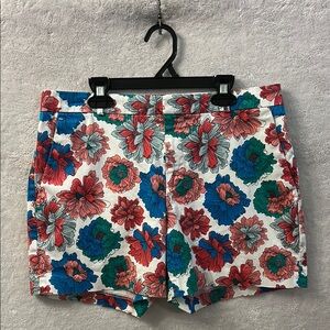 Banana Republic High Waist Blue and Pink Floral Shorts